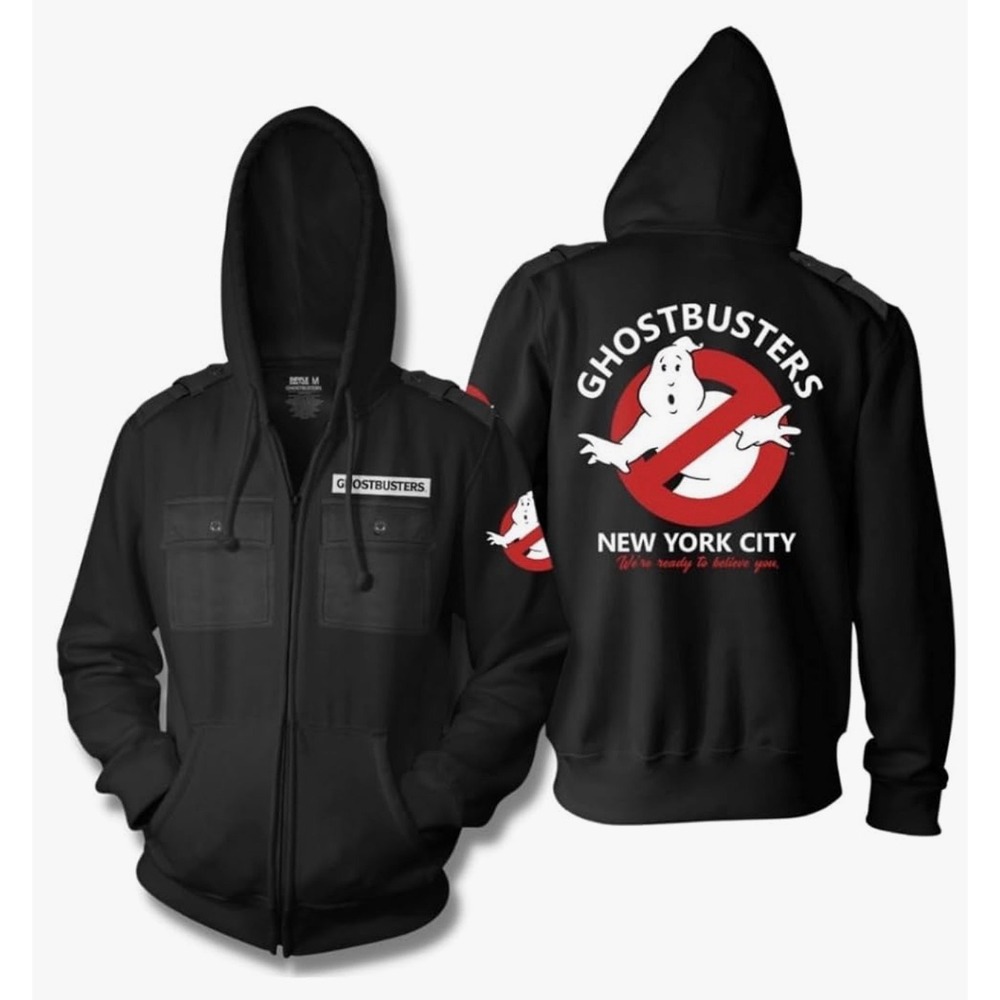 Ghostbusters Ripple Junction Mens XL Zip Up Hoodie Black Utility Jacket NYC